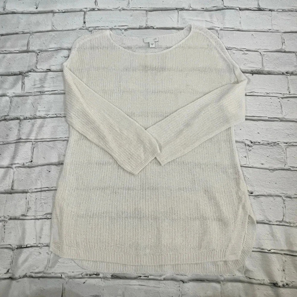 Women’s J.Jill white sheer open knit sweater Small - Picture 2 of 4